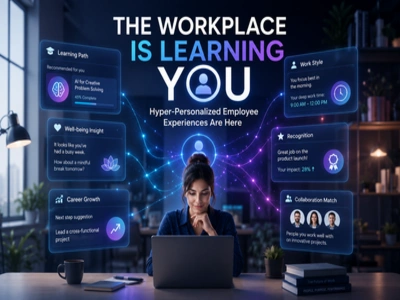 AI-powered hyper-personalized employee experience in a smart digital workplace.