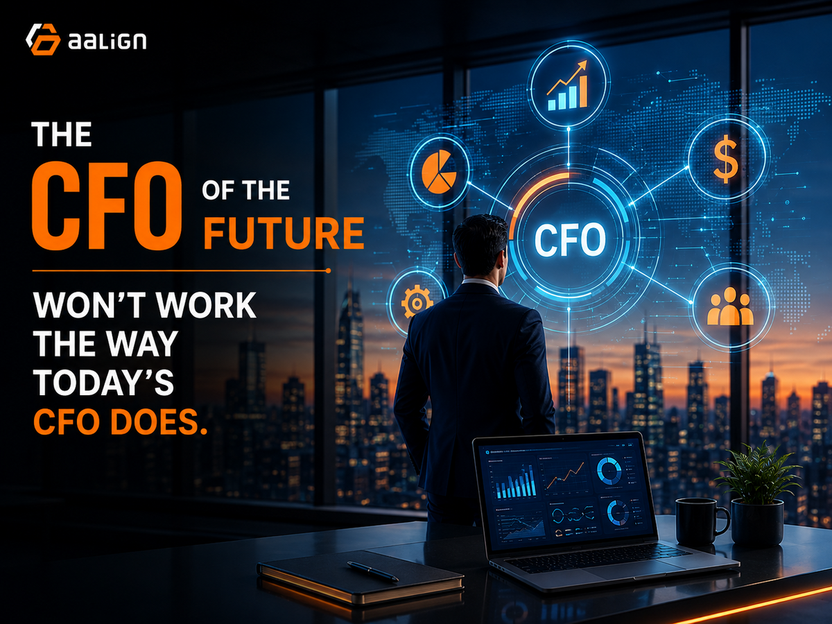 The CFO of the Future Won’t Work the Way Today’s CFO Does – A futuristic executive office featuring a CFO analyzing AI-powered financial dashboards, real-time analytics, and business intelligence, highlighting the evolving role of finance leaders in the age of AI, automation, and digital transformation.