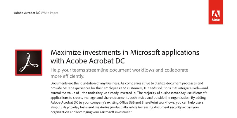 White Paper - Integrating Adobe Acrobat DC with Microosoft 365