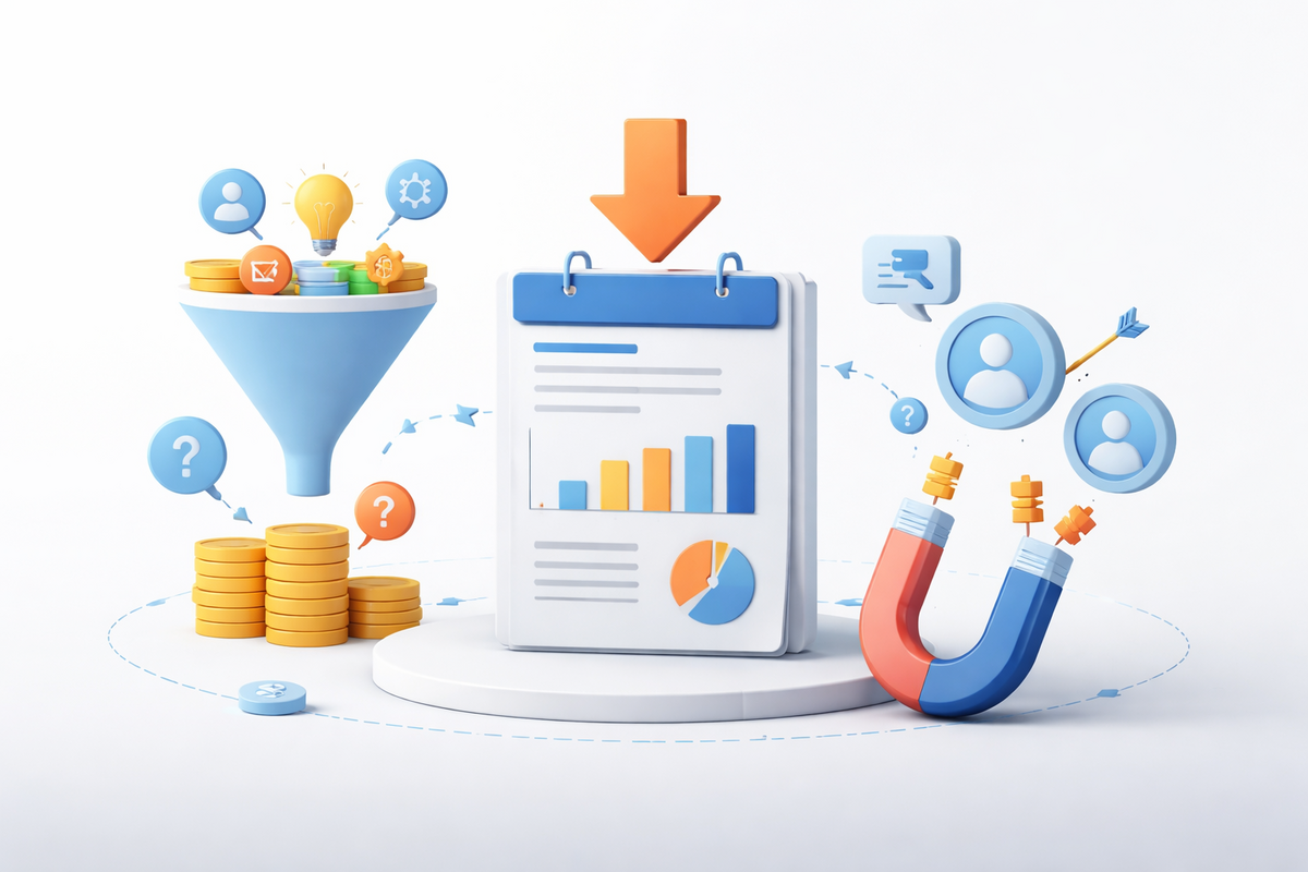 B2B marketers analyzing whitepaper download data to convert high-intent leads into sales opportunities