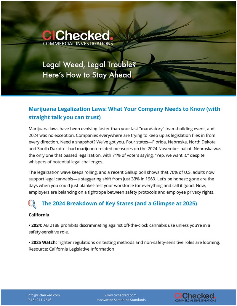 Marijuana Legalization & Workplace Compliance Guide