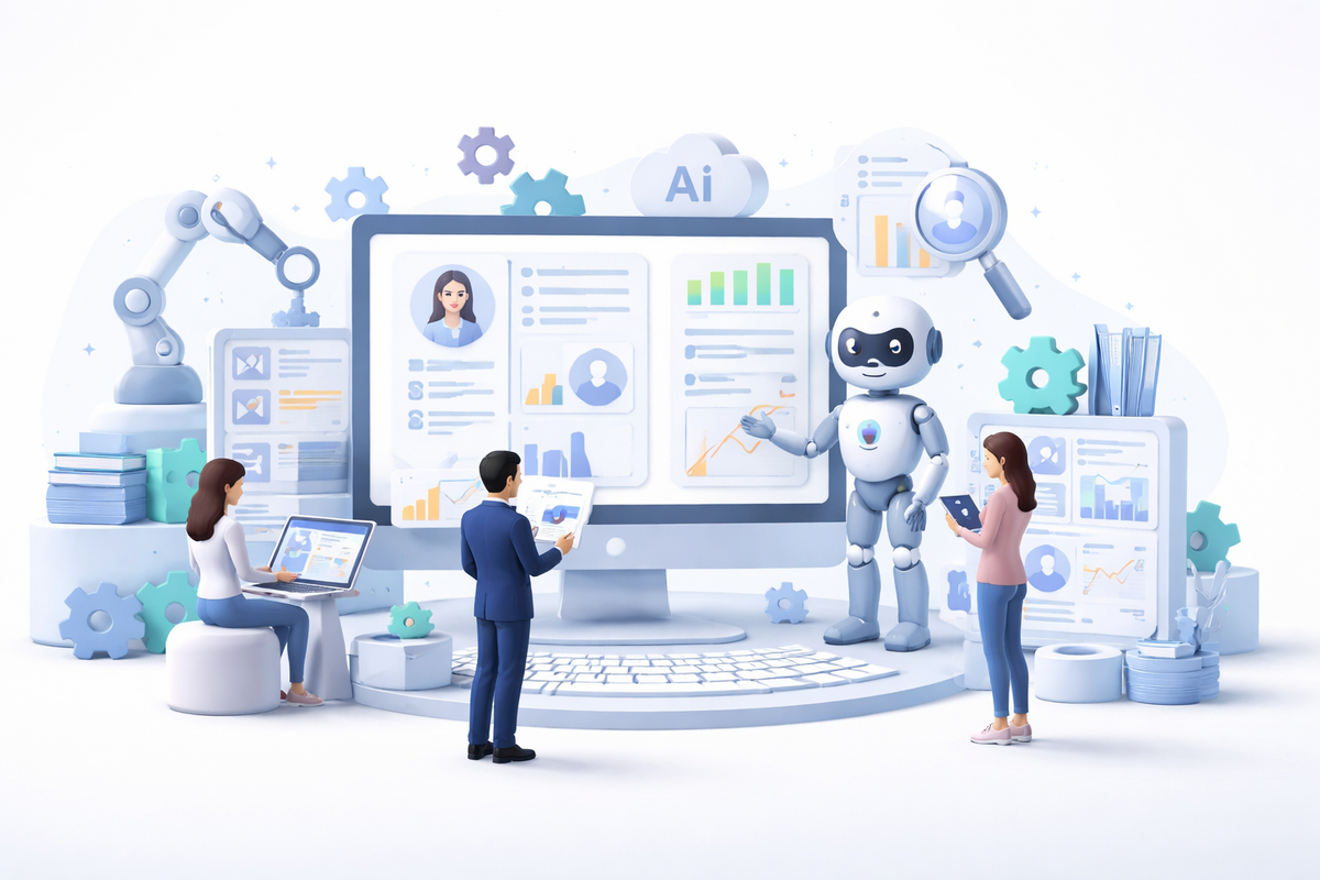 HRTech platform analyzing employee data and recruitment processes