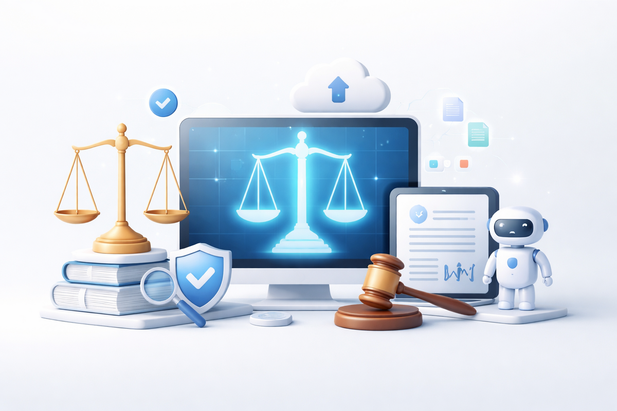 LegalTech platform analyzing legal documents and contract automation systems