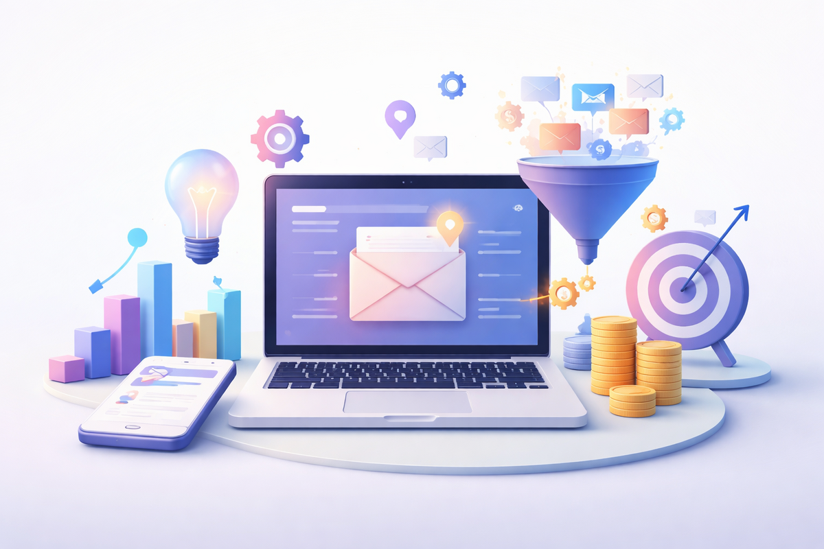 B2B email marketing campaign promoting whitepapers and nurturing leads