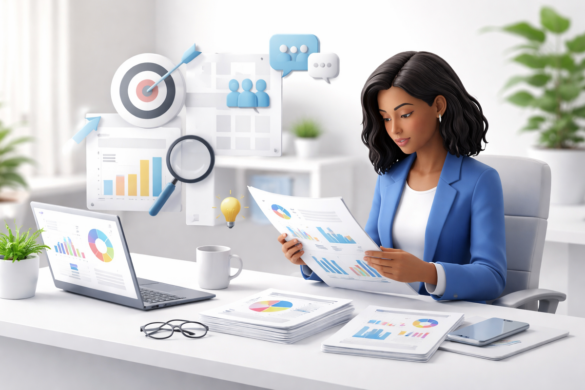 HR professionals analyzing workforce research and HR whitepapers