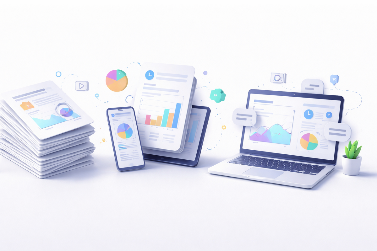 Interactive digital whitepaper with charts and data visualization for B2B research