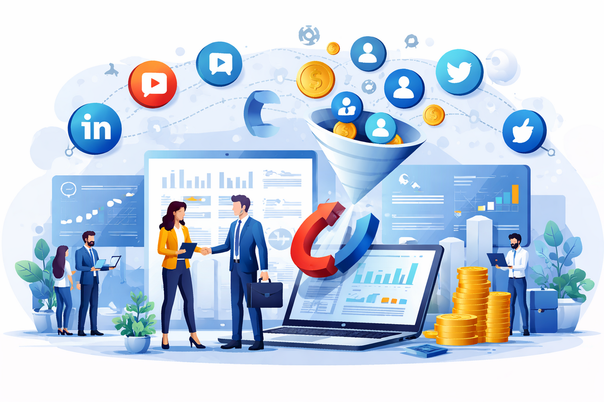 B2B lead generation strategy using whitepapers and research content to attract high-quality prospects.