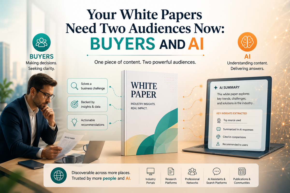 AI-powered white paper syndication connecting buyers and intelligent search.