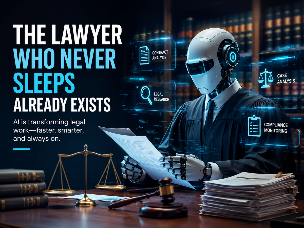 AI in legal services helping lawyers automate contract review, legal research, and compliance tasks.