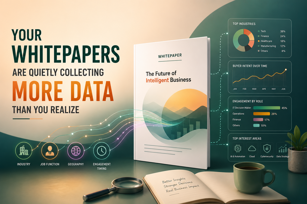 Whitepapers generating first-party data insights through engagement analytics.